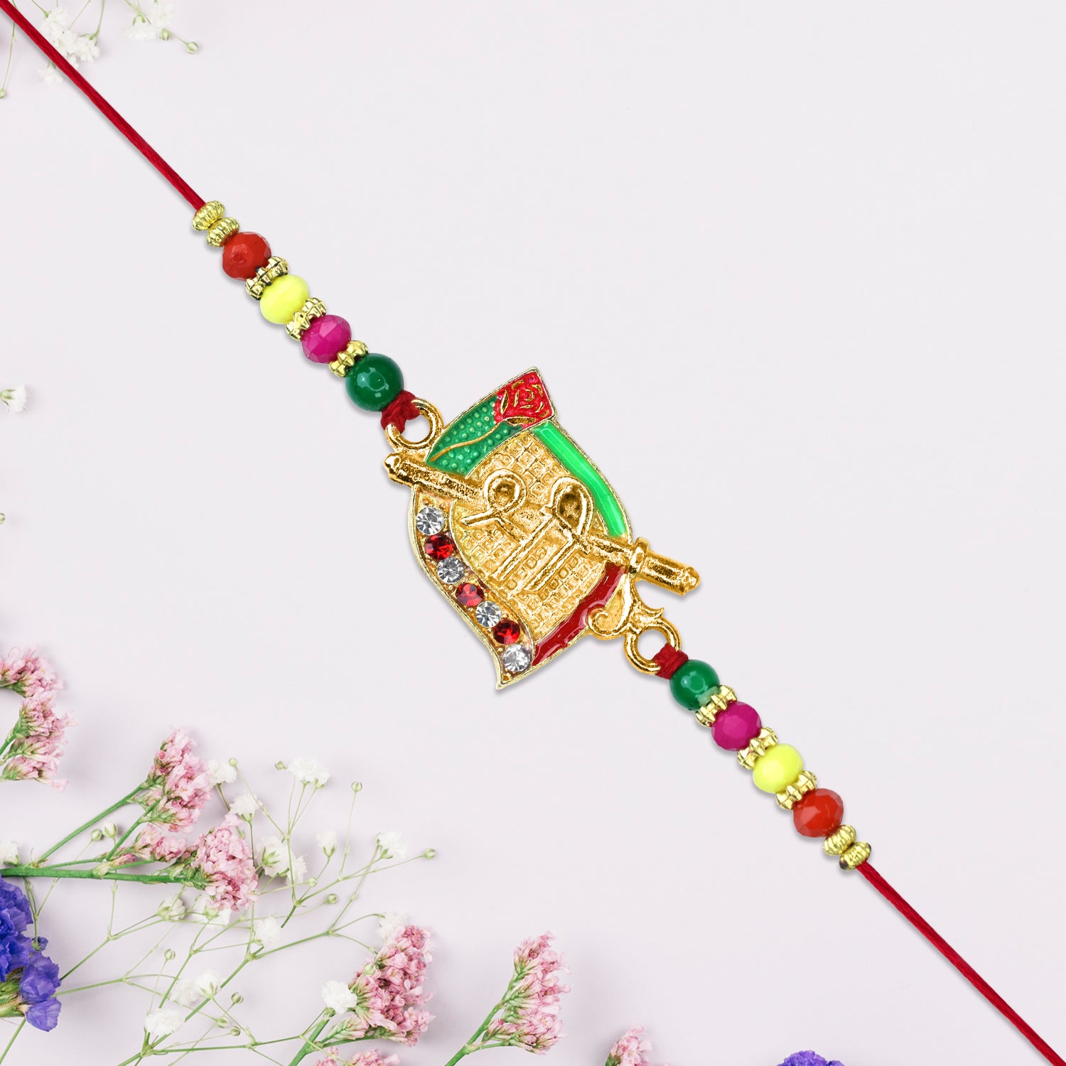 Shree Symbol Rakhi With Shield Design Shree Symbol Rakhi With Shield Design